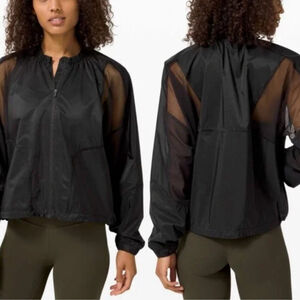 Lululemon With the Breeze Jacket Black sheer mesh